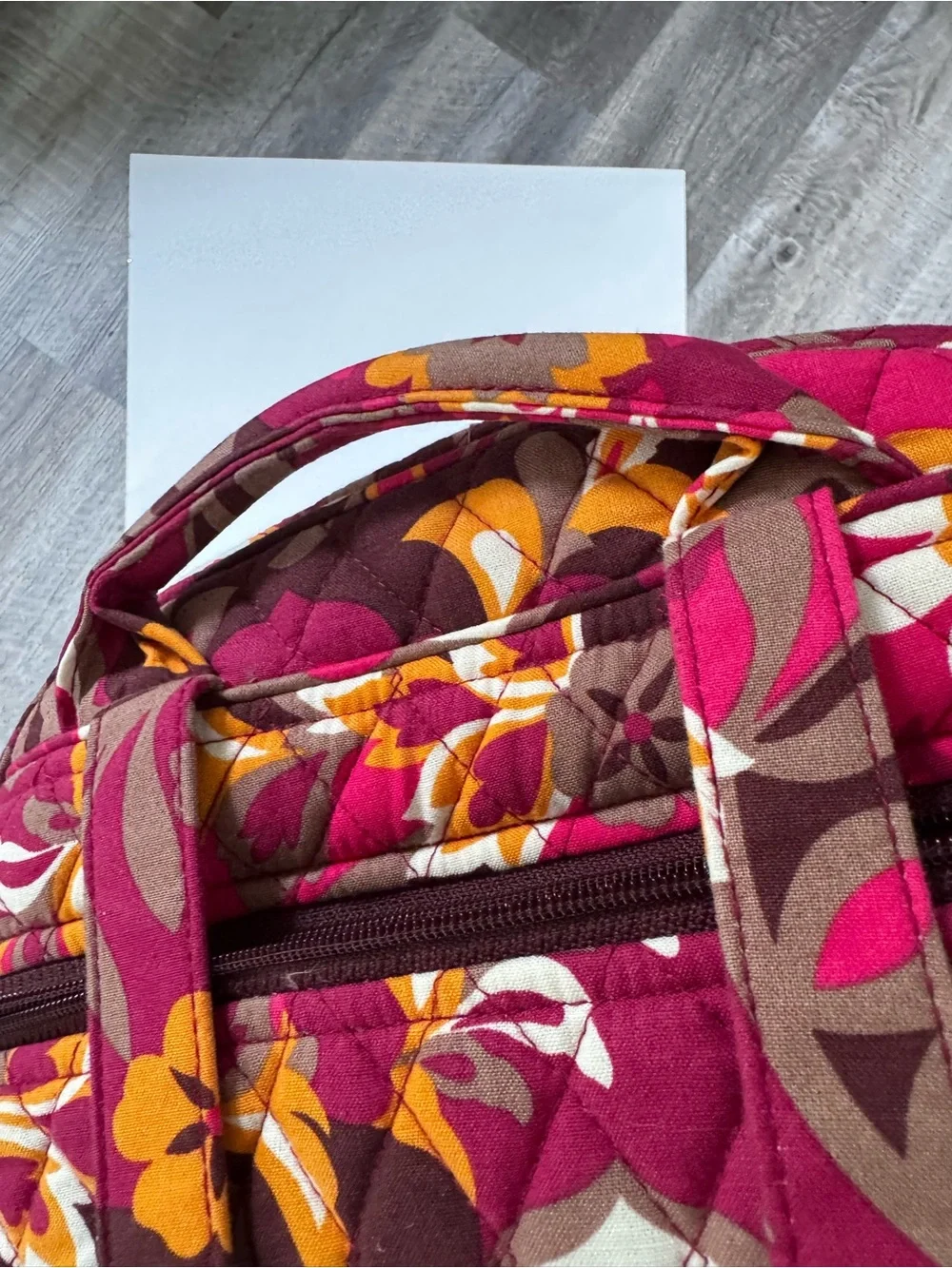 Retired Vera Bradley Carnaby Floral Print Cotton Backpack NWOT Magenta Fuchsia